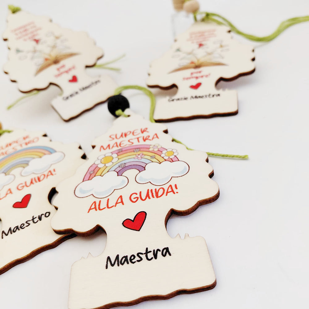 MAGICTREE maestra e maestro con grafica radici, profumatore in legno