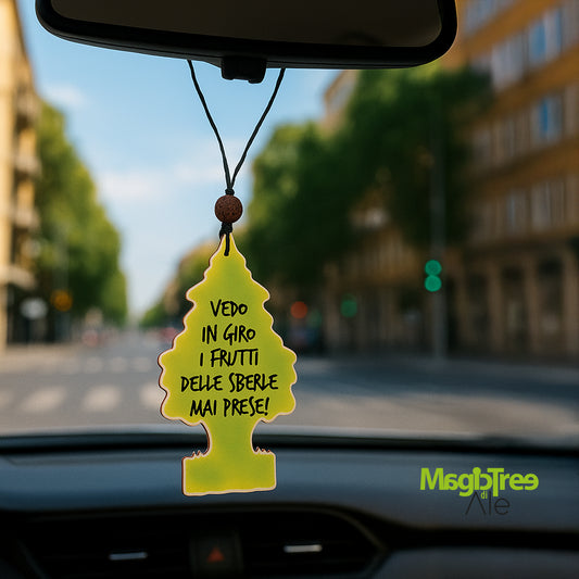 Profumatore auto in legno con frasi simpatiche