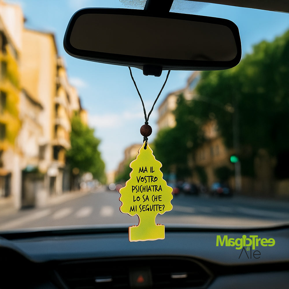 Profumatore auto in legno con frasi simpatiche