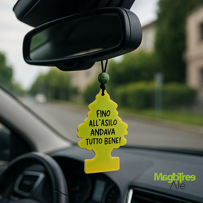 Profumatore auto in legno con frasi simpatiche