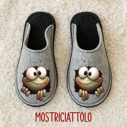 Ciabatte in feltro di lana - antiscivolo - personalizzate