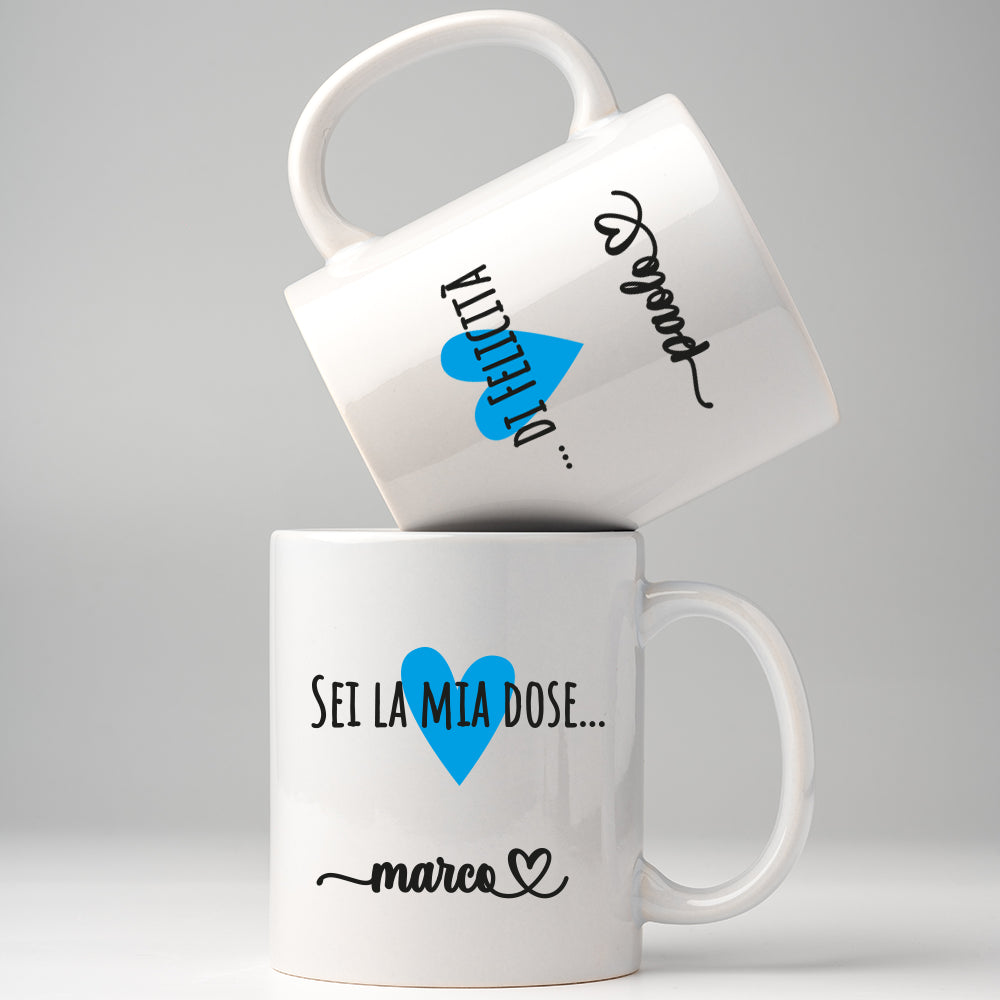 Mug personalizzate coppia Lui e Lui con tazze impilate