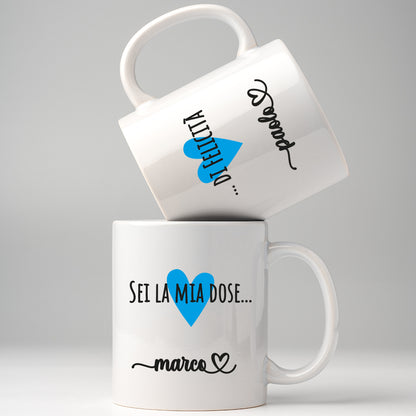 Mug personalizzate coppia Lui e Lui con tazze impilate