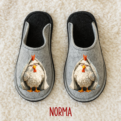 Ciabatte in feltro di lana - antiscivolo - personalizzate