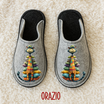 Ciabatte in feltro di lana - antiscivolo - personalizzate