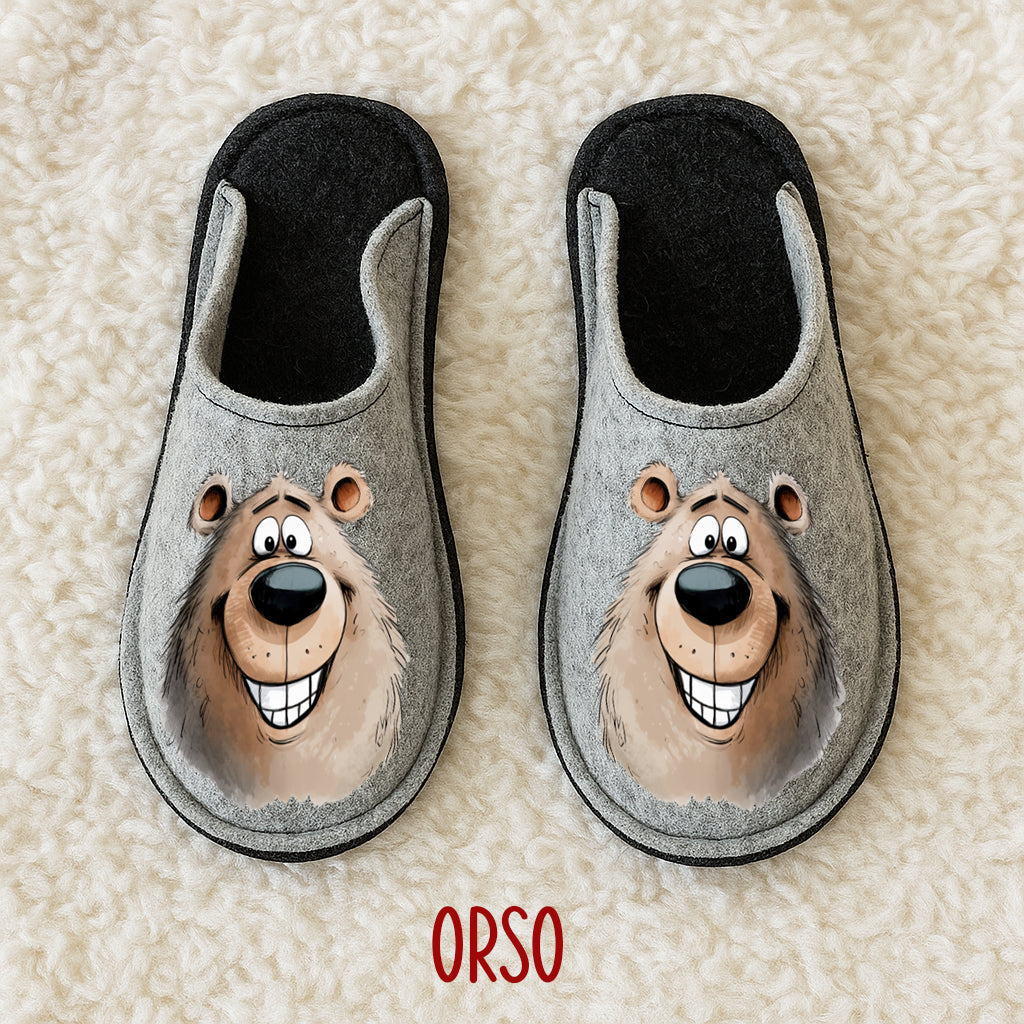 Ciabatte in feltro di lana - antiscivolo - personalizzate