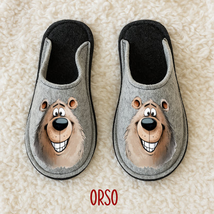 Ciabatte in feltro di lana - antiscivolo - personalizzate