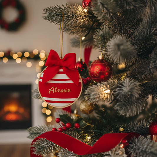 Pallina Natalizia su mini telaio - personalizzata