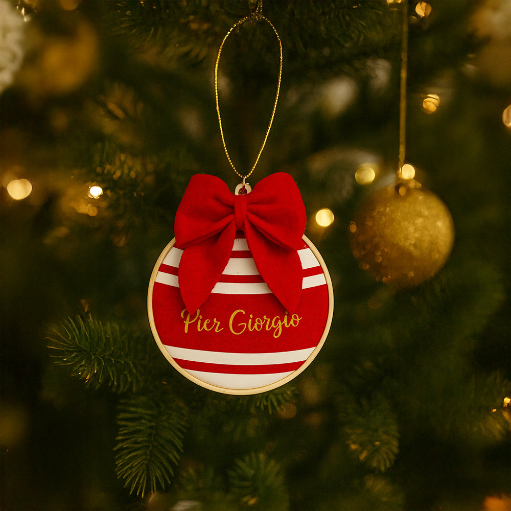 Pallina Natalizia su mini telaio - personalizzata