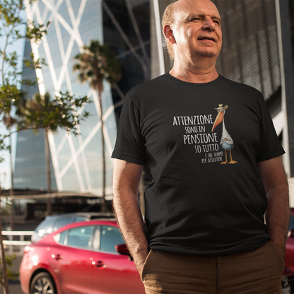 T-shirt Attenzione Sono in Pensione