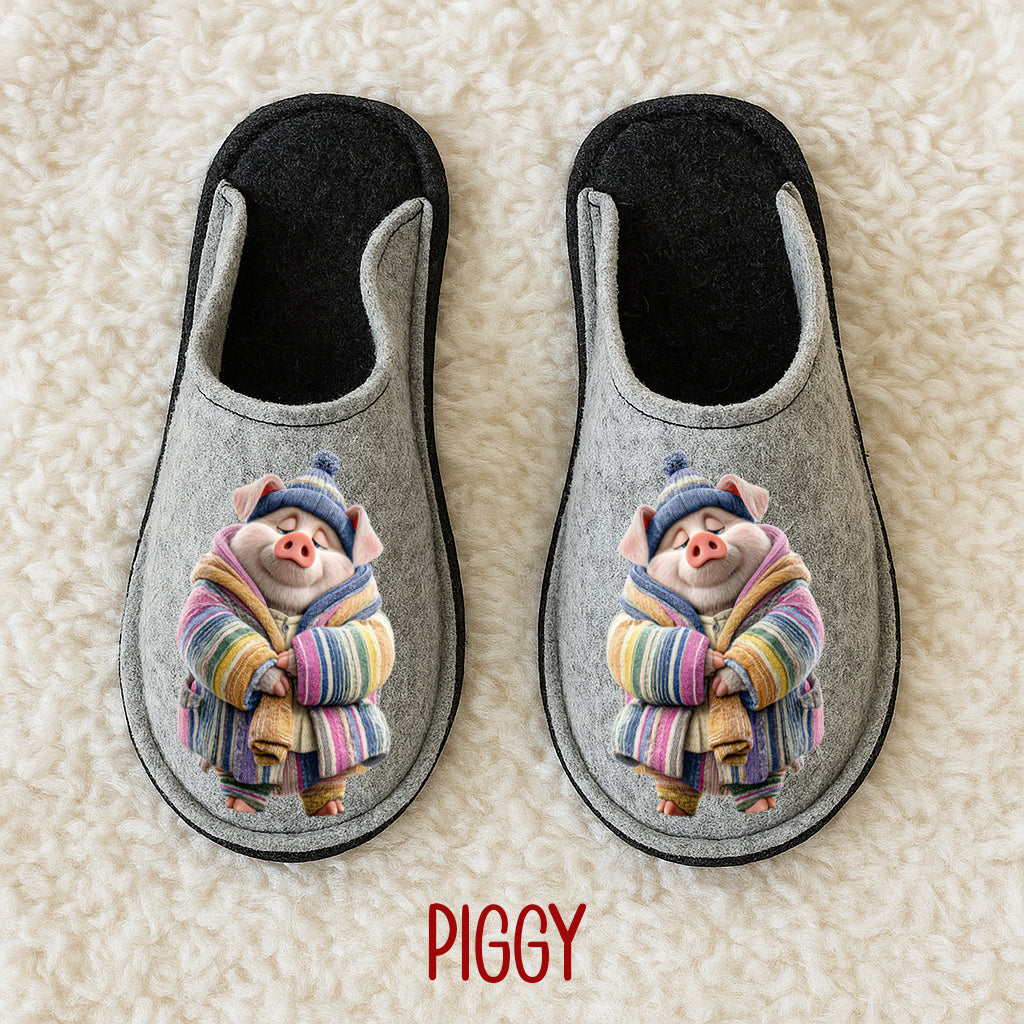 Ciabatte in feltro di lana - antiscivolo - personalizzate