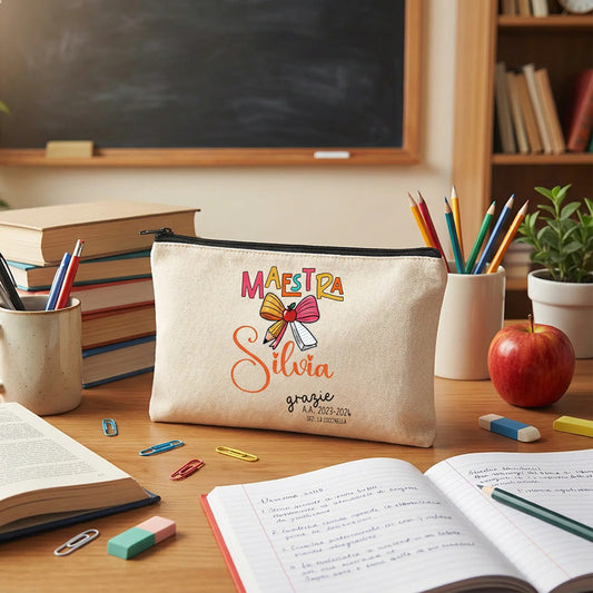 pochette maestra personalizzata con nome regalo fine anno scuola