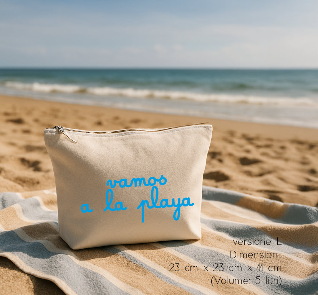 Pochette in cotone canvas personalizzabile – 3 misure, colore naturale