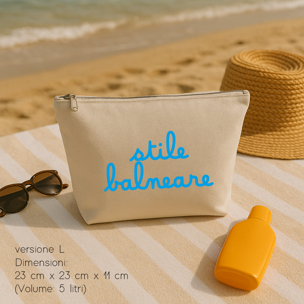 Pochette in cotone canvas personalizzabile – 3 misure, colore naturale