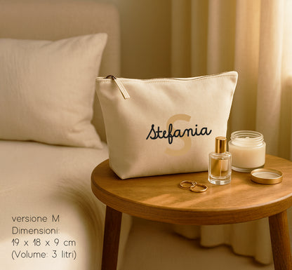 Pochette in cotone canvas personalizzabile – 3 misure, colore naturale