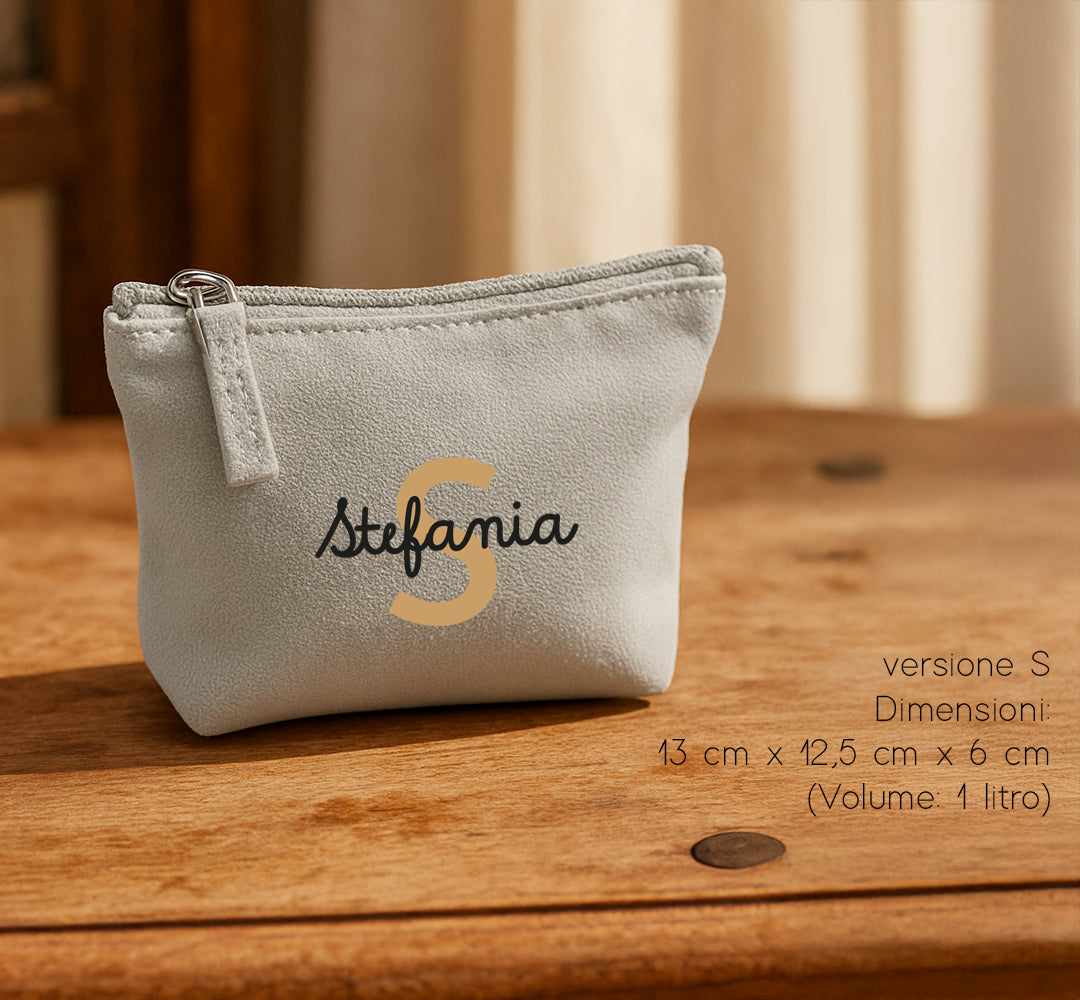 Pochette in cotone canvas personalizzabile – 3 misure, colore naturale