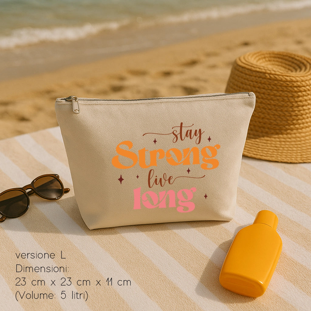 Pochette in cotone canvas personalizzabile – 3 misure, colore naturale