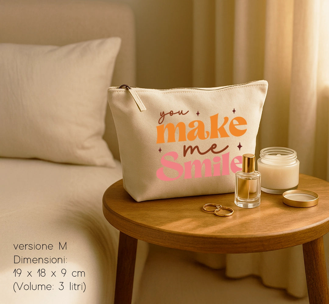 Pochette in cotone canvas personalizzabile – 3 misure, colore naturale