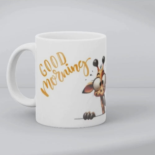 Video 360° mug: grafica Good Morning giraffa