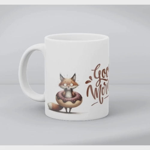 Video 360° mug: grafica Good Morning volpe