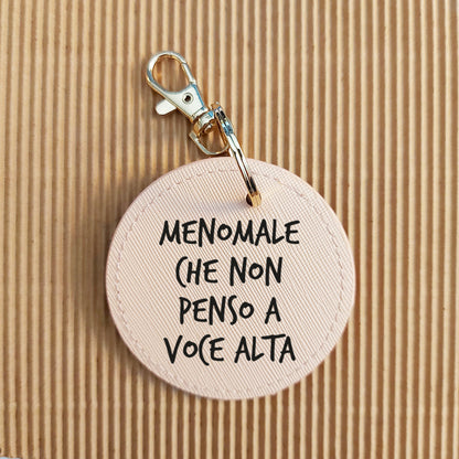 portachiavi tondo in similpelle personalizzato con nome
