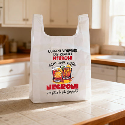 Shopping bag bianca richiudibile con personalizzazione