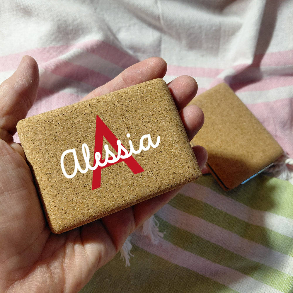 specchietto rettangolare in sughero personalizzato