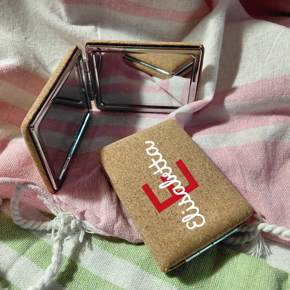 specchietto rettangolare in sughero personalizzato