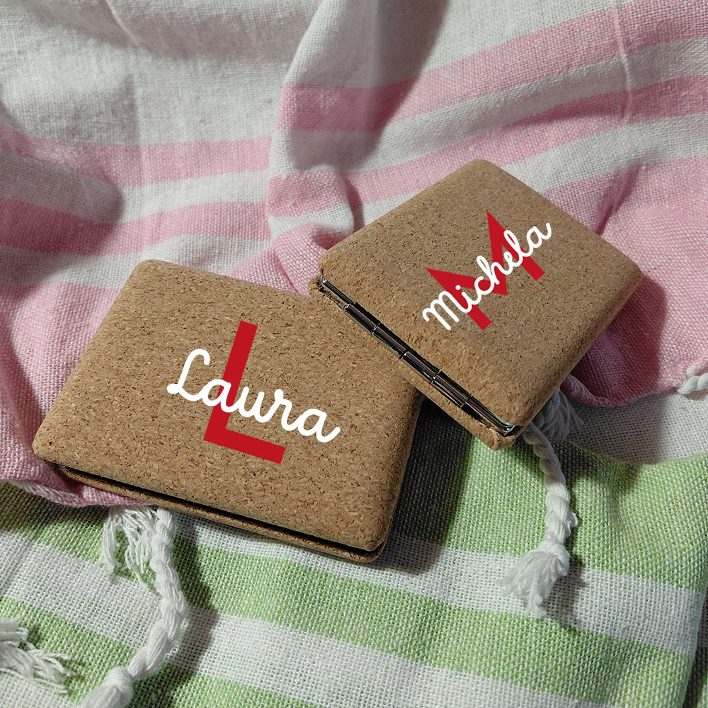 specchietto rettangolare in sughero personalizzato