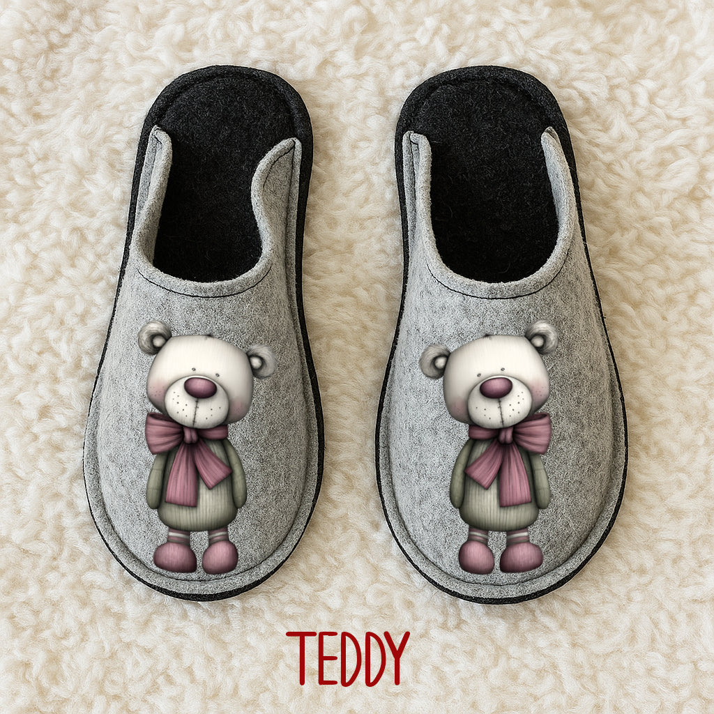 Ciabatte in feltro di lana - antiscivolo - personalizzate