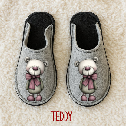 Ciabatte in feltro di lana - antiscivolo - personalizzate