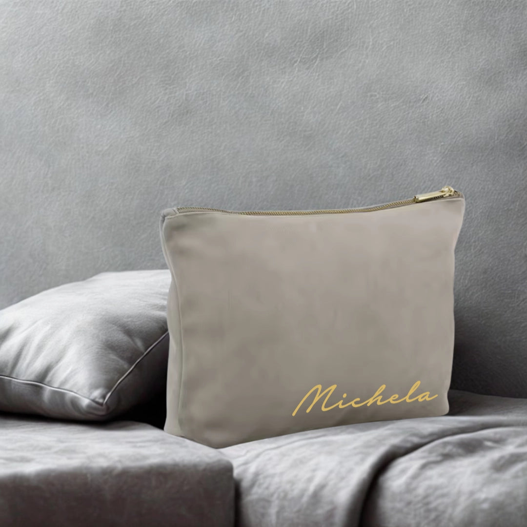 pochette in velluto personalizzata