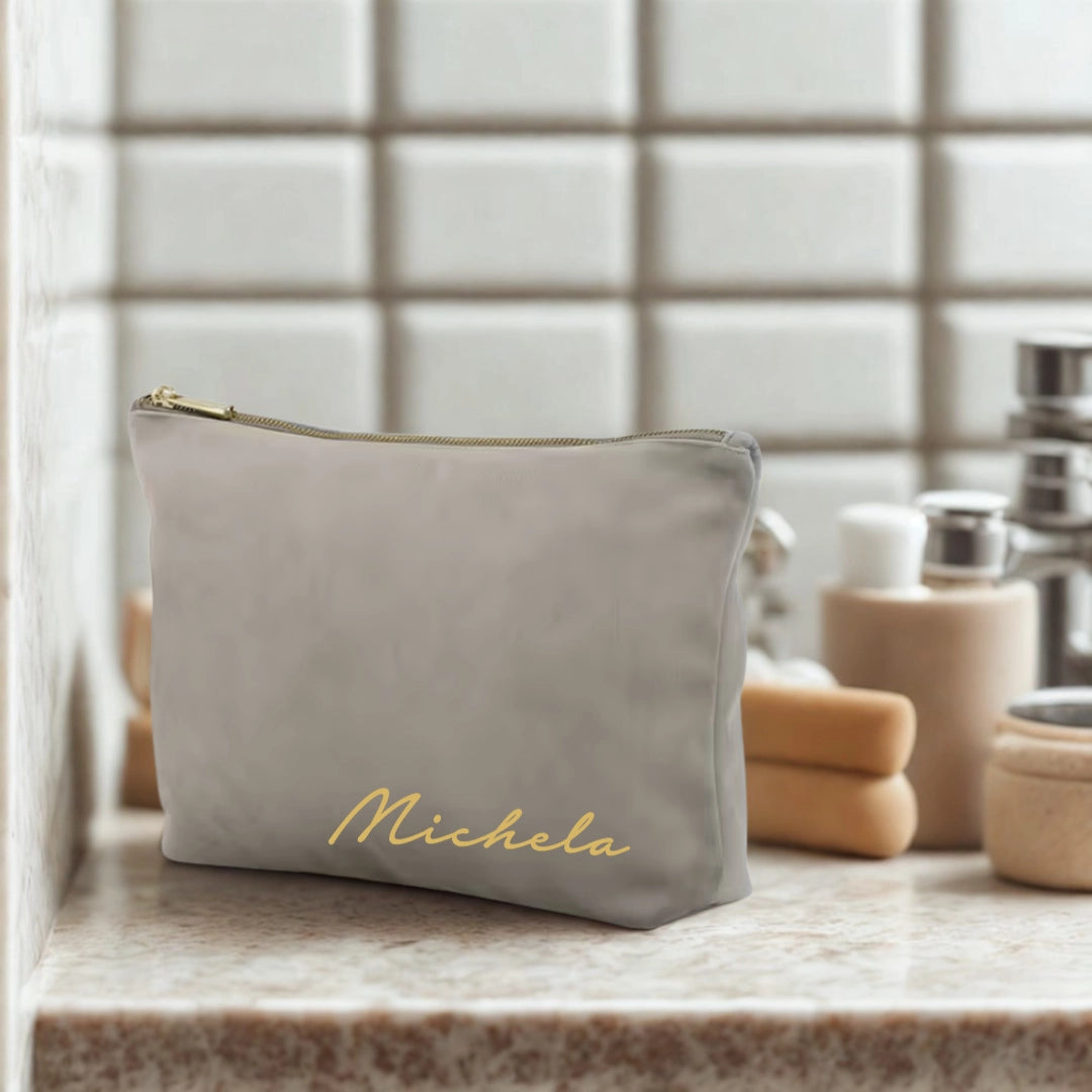 pochette in velluto personalizzata