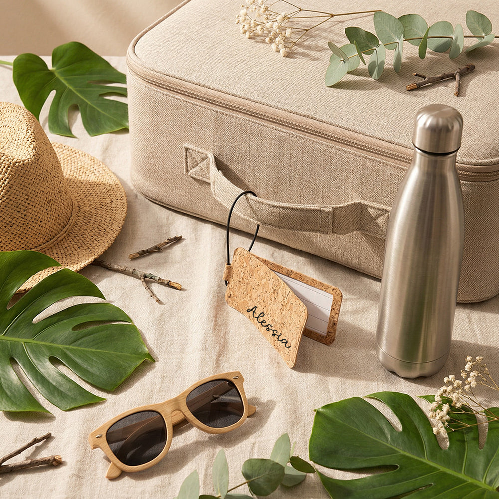 Etichetta per valigia in sughero