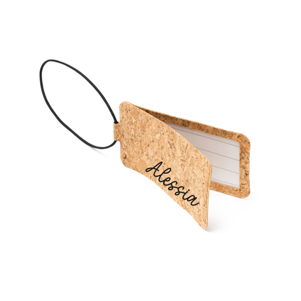 Etichetta per valigia in sughero