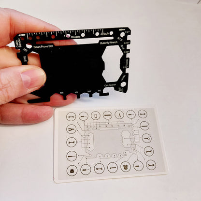 Utensile multifunzione 17-in-1 in acciaio inox con custodia PU, personalizzato con nome