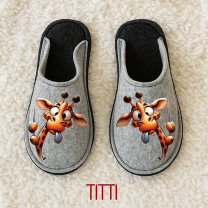 Ciabatte in feltro di lana - antiscivolo - personalizzate