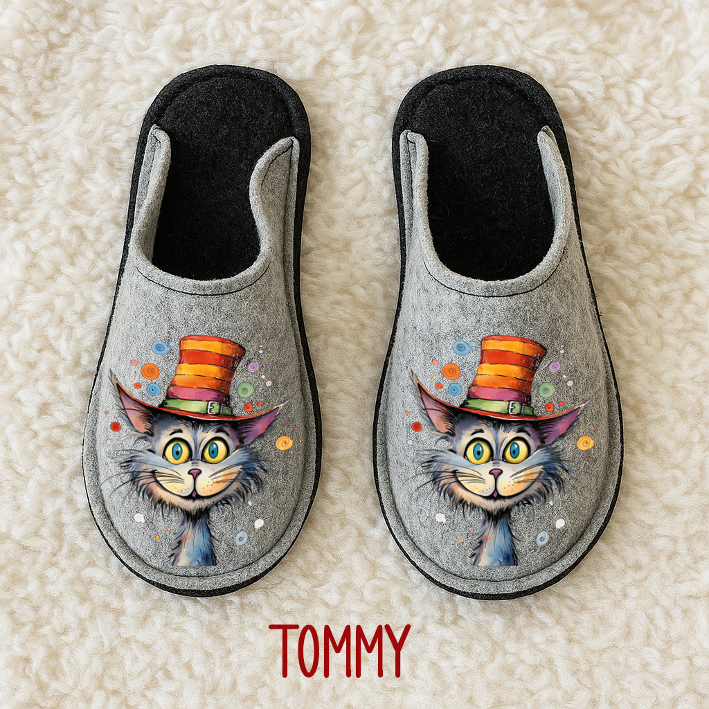 Ciabatte in feltro di lana - antiscivolo - personalizzate