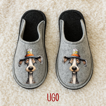 Ciabatte in feltro di lana - antiscivolo - personalizzate